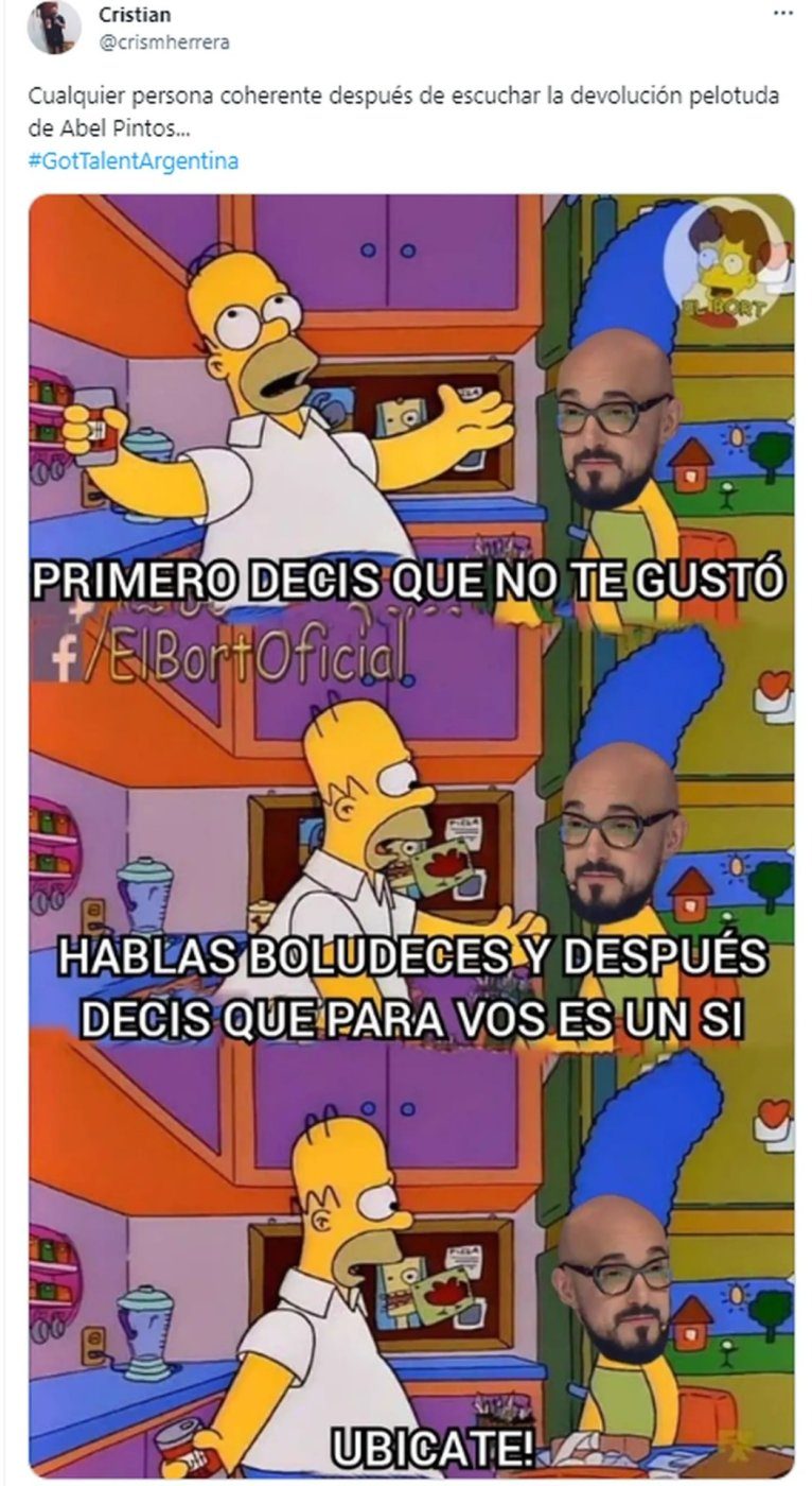 Abel Pintos tuvo una fría reacción con un participante que reversionó uno de sus hits y